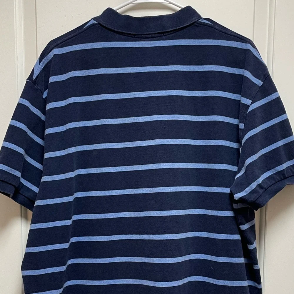 Ralph Lauren Polo Men's XXL Navy & Light Blue Stripes Classic Preppy Y2K 90s 80s